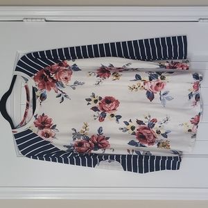 Reborn J Longsleeve Floral Top 1X